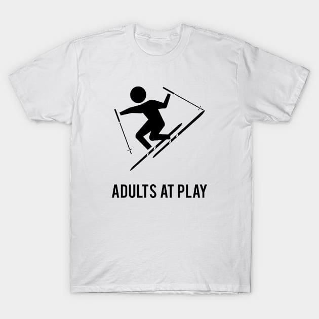 Skiing Adults At Play T-Shirt by ice dyed